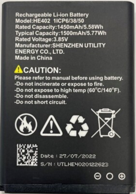 New OEM HE402 Battery for AT&T Cingular Flex ATTEA211101 1500mAh Battery
