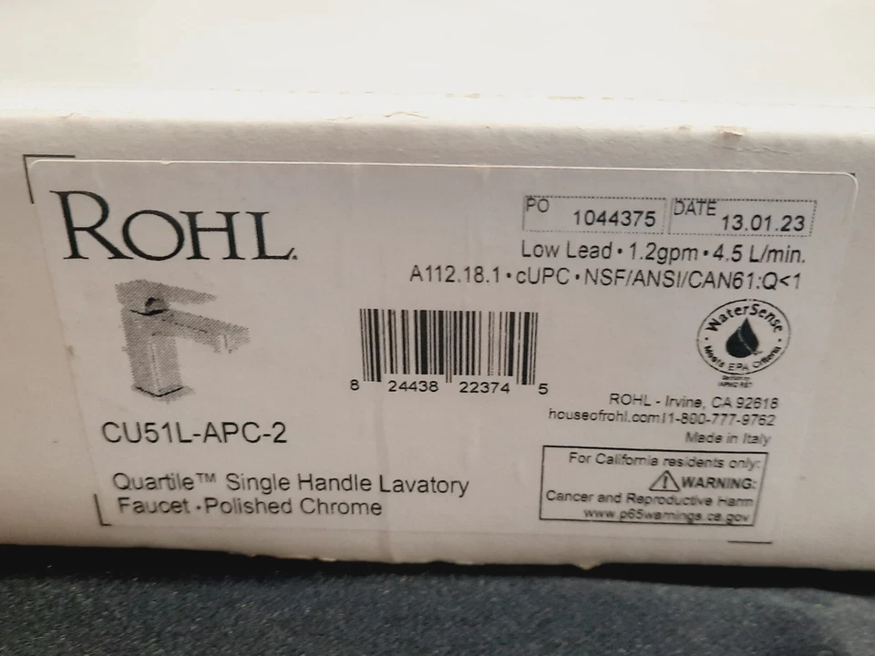 1 Complete Rohl CU51L-APC-2 Quartile 1 Handle Faucet Chrome + Extra Parts *READ! - Image 2 of 4