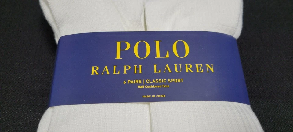 Polo Para Hombres Ralph Lauren 6 Pares Calcetines Clásicos Deportivos Acolchados Talla 6-12.5 Foto 3 de 4