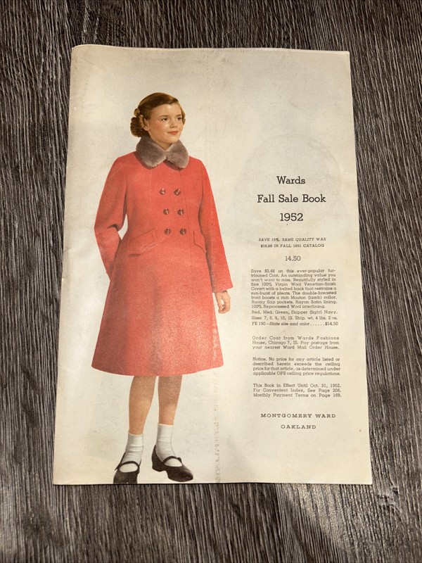 1952 Fall Sale Montgomery Ward Baltimore Catalog Paperback Fashion