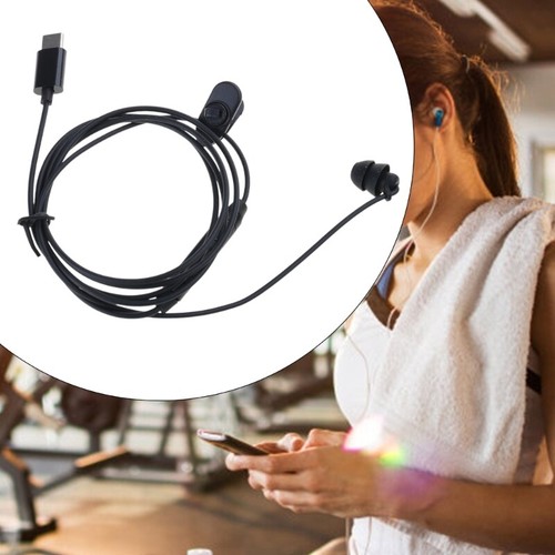 USB Type C Earbud, Single-Earbuds with Microphone Spring Coils Reinforced Cord - Picture 2 of 8