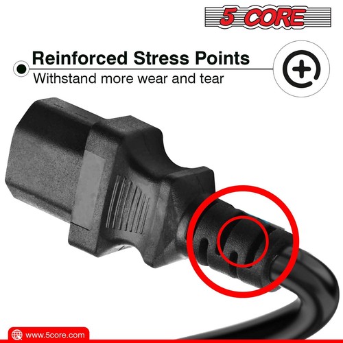 5 Core AC Power Cord 6 Ft • 2 Prong US Male to Female Extension Adapter • 16AWG/ - 第 9/26 張圖片