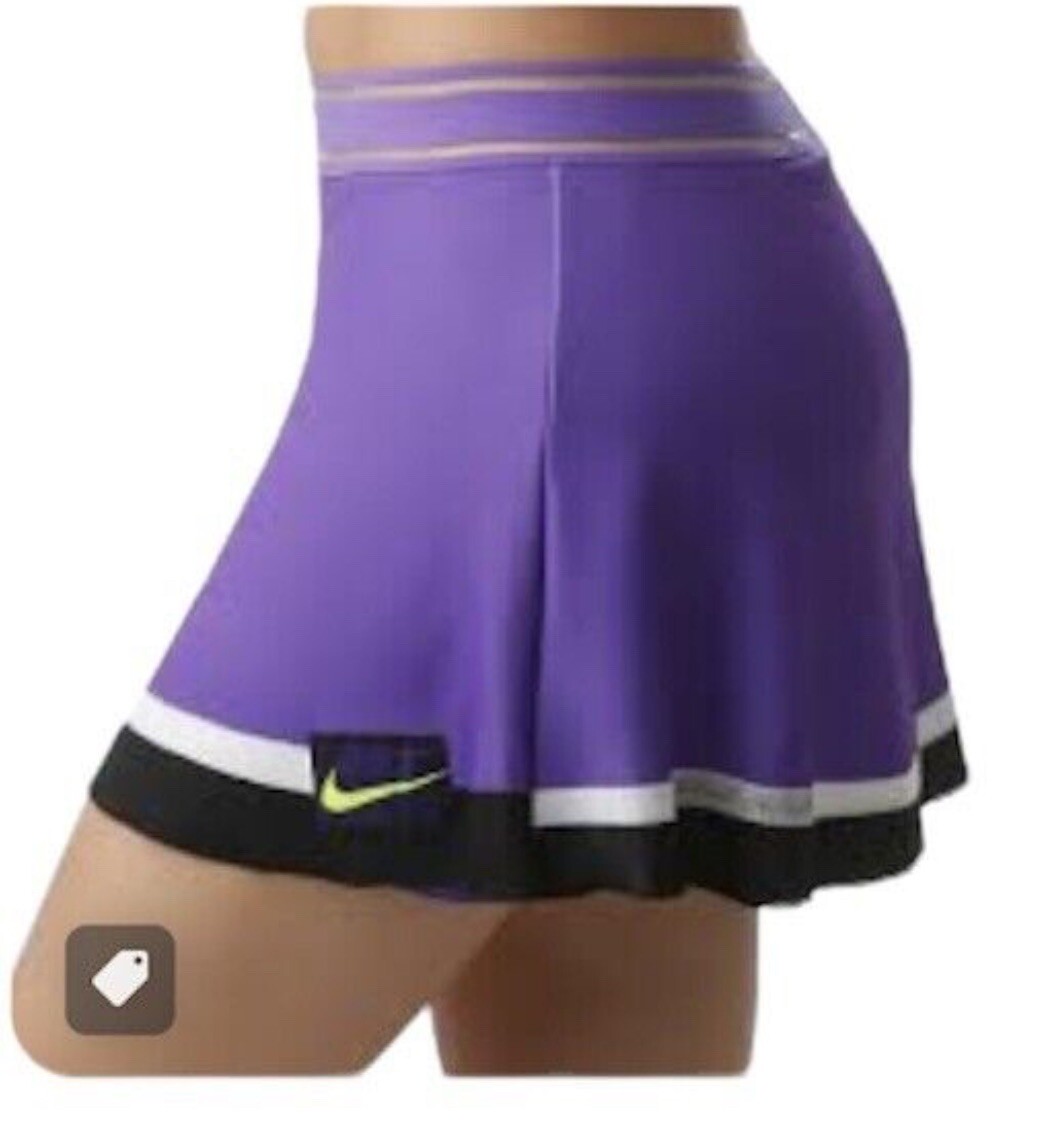 Nike Court Slam Women's Tennis Skirt Purple Black Sheer Size