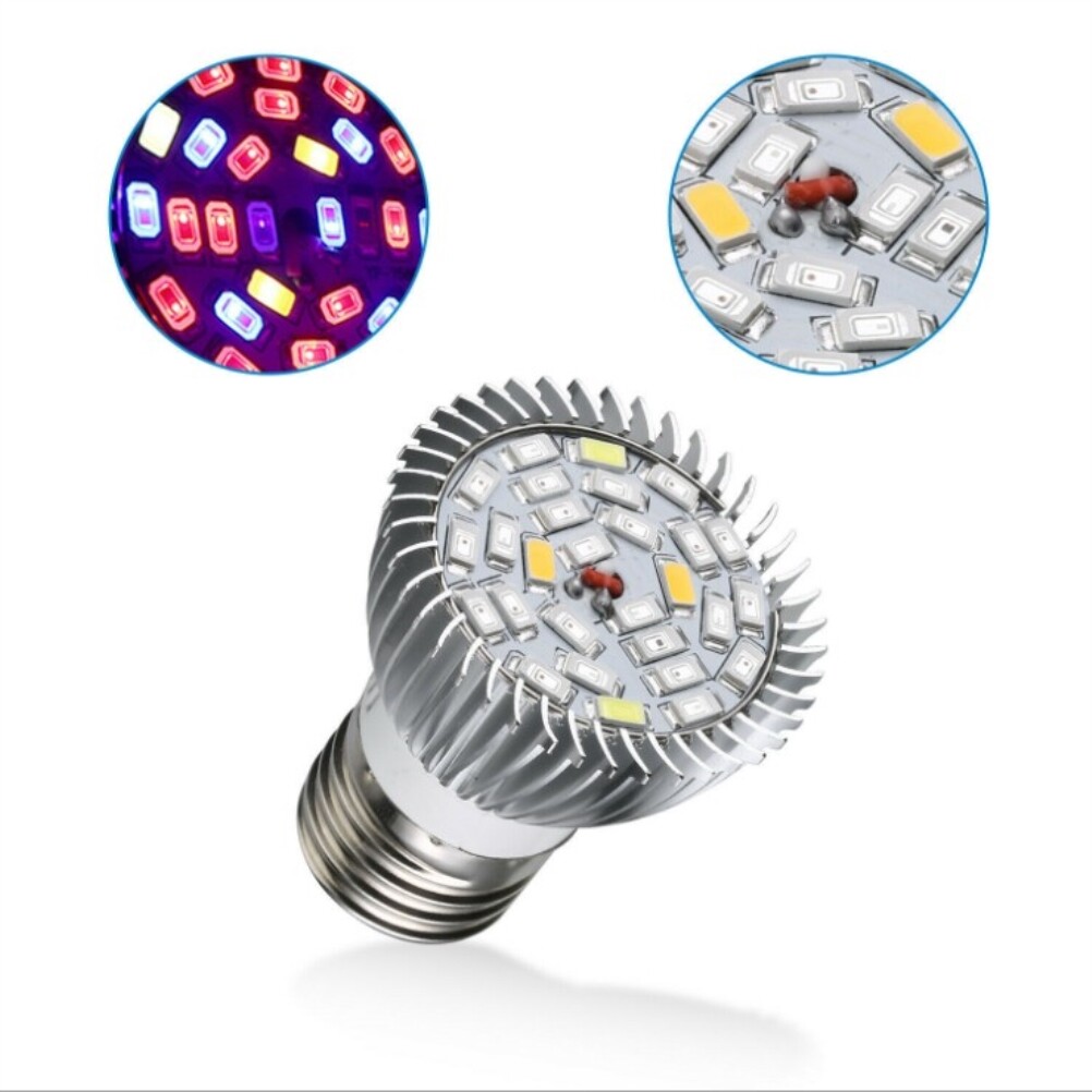 LED Plant Grow Light Bulb E27 Base Grow Light Bulbs Indoor 28W Plants