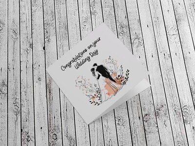 Glückwunschkarte zum Hochzeitstag Geschenk quadratisch Kraftpapier Umschlag Braut Bräutigam