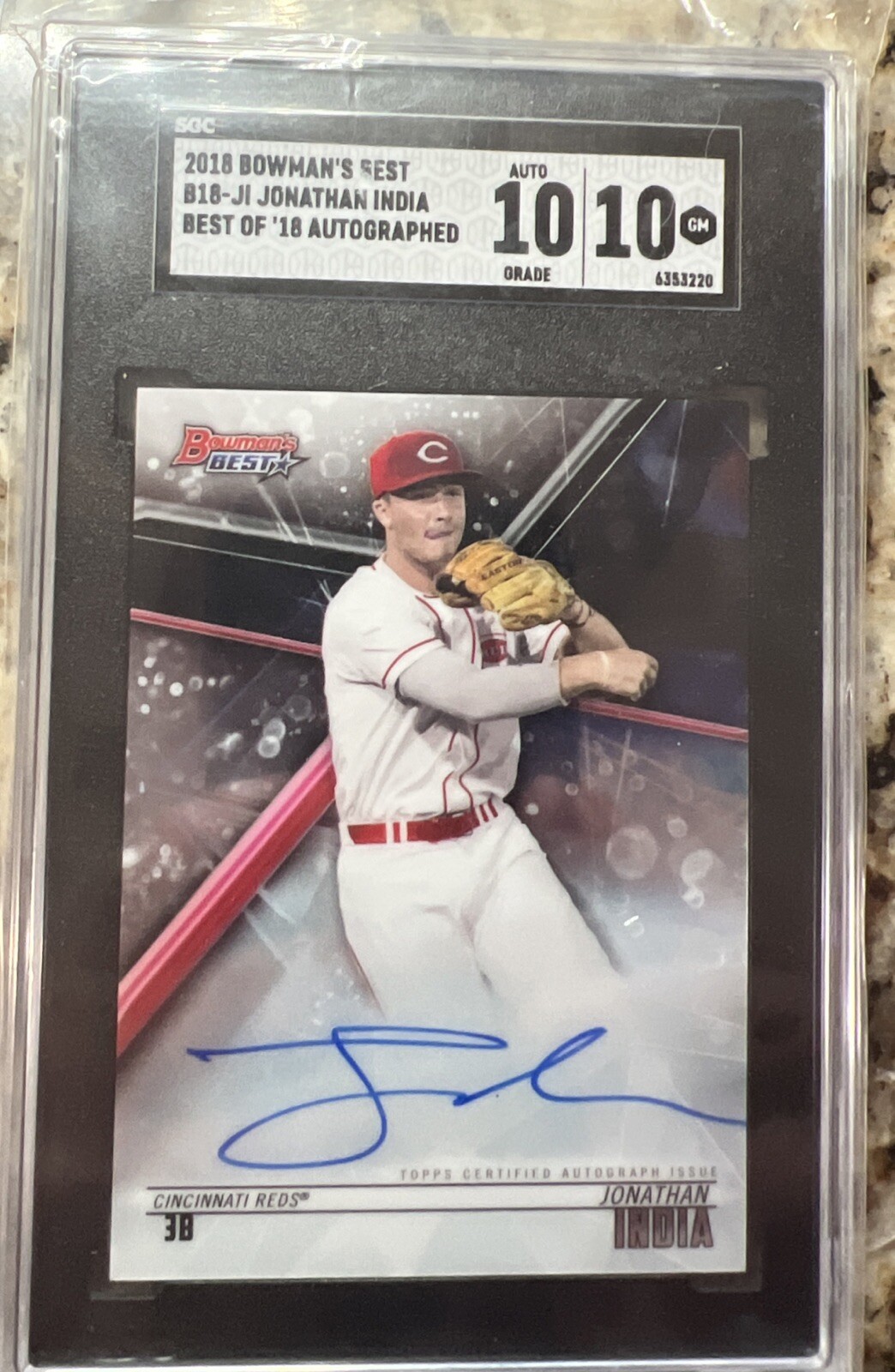 2018 Bowman's Best Jonathan India Best of 18 Auto SGC 10 Auto 10 Reds Royals