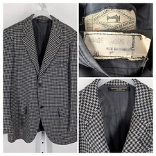 Brooks Brothers Vtg 70s Cashmere Houndstooth Tweed Blazer Jacket 40 Unionmade US