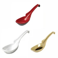 Chinese Japanese Plastic Wonton Soup Spoons w/Hook Different Color