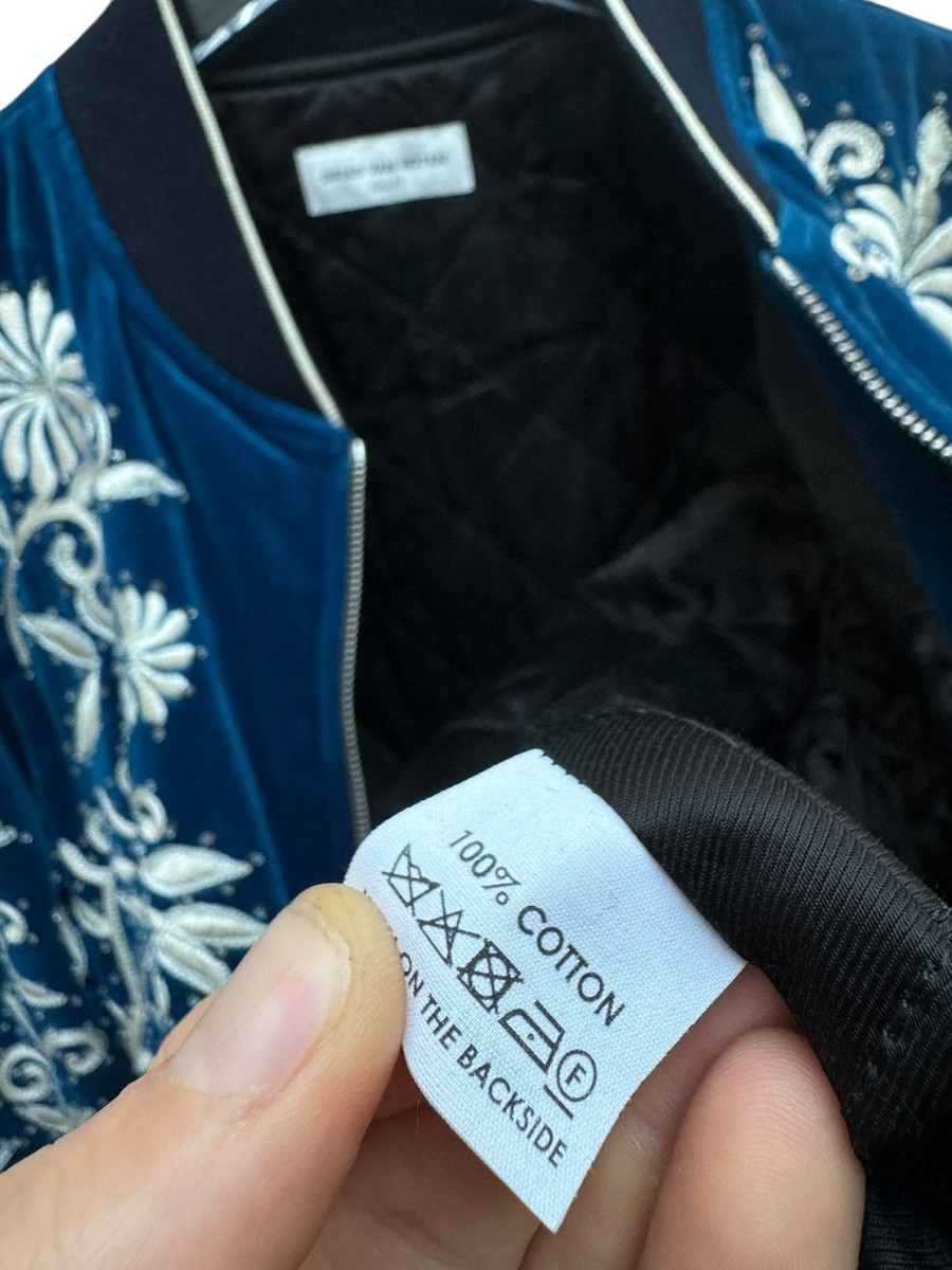 ジャケット・アウター 20SS Dries Van Noten Embroidered Jacket Dries Van Noten FW 2018 Blue Sequined Embroidered Bomber