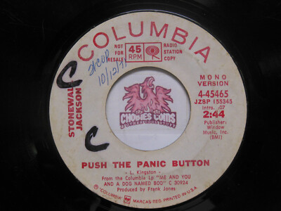 STONEWALL JACKSON: Push The Panic Button / Mono, VG 45 RPM (U5)