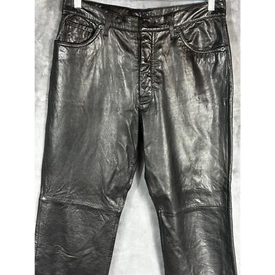 Verducci Women's Black Leather Pants sz 14 (14676) | eBay