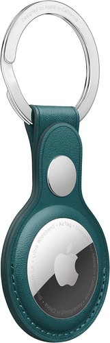 Genuine / Official Apple AirTag Leather Key Ring - Forest Green - New - Picture 5 of 6