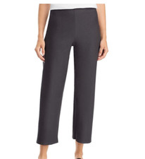 BNWT Eileen Fisher Washable Stretch Crepe Straight Cropped Pant Bark XL 168