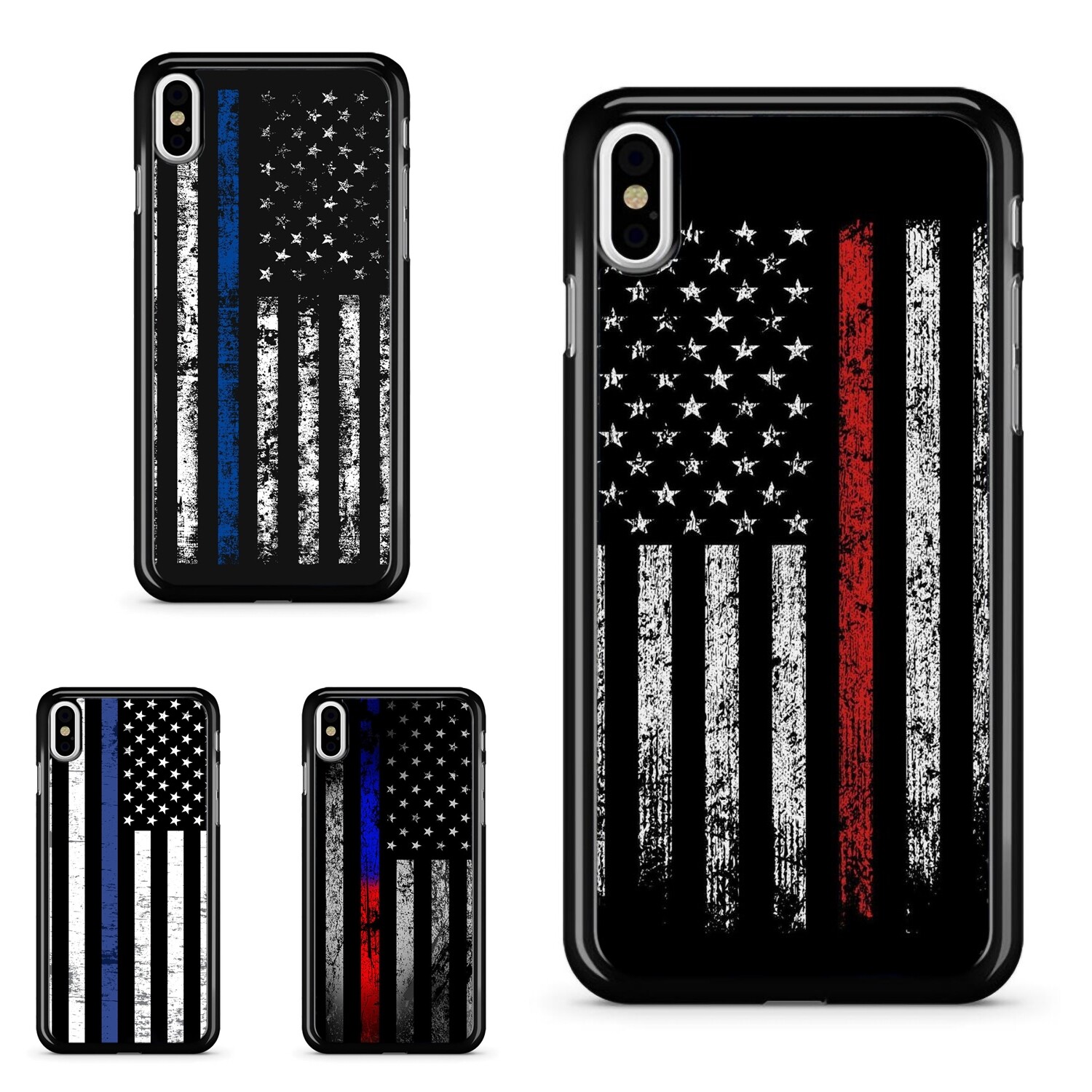 For Google Motorola Moto Apple iPhone Dust Resistant Thin Red Line Grunge