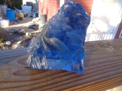 Glass Rocks Slag Pretty Clear Sapphire Blue 4.0 lbs TT89 Landscaping Aquarium