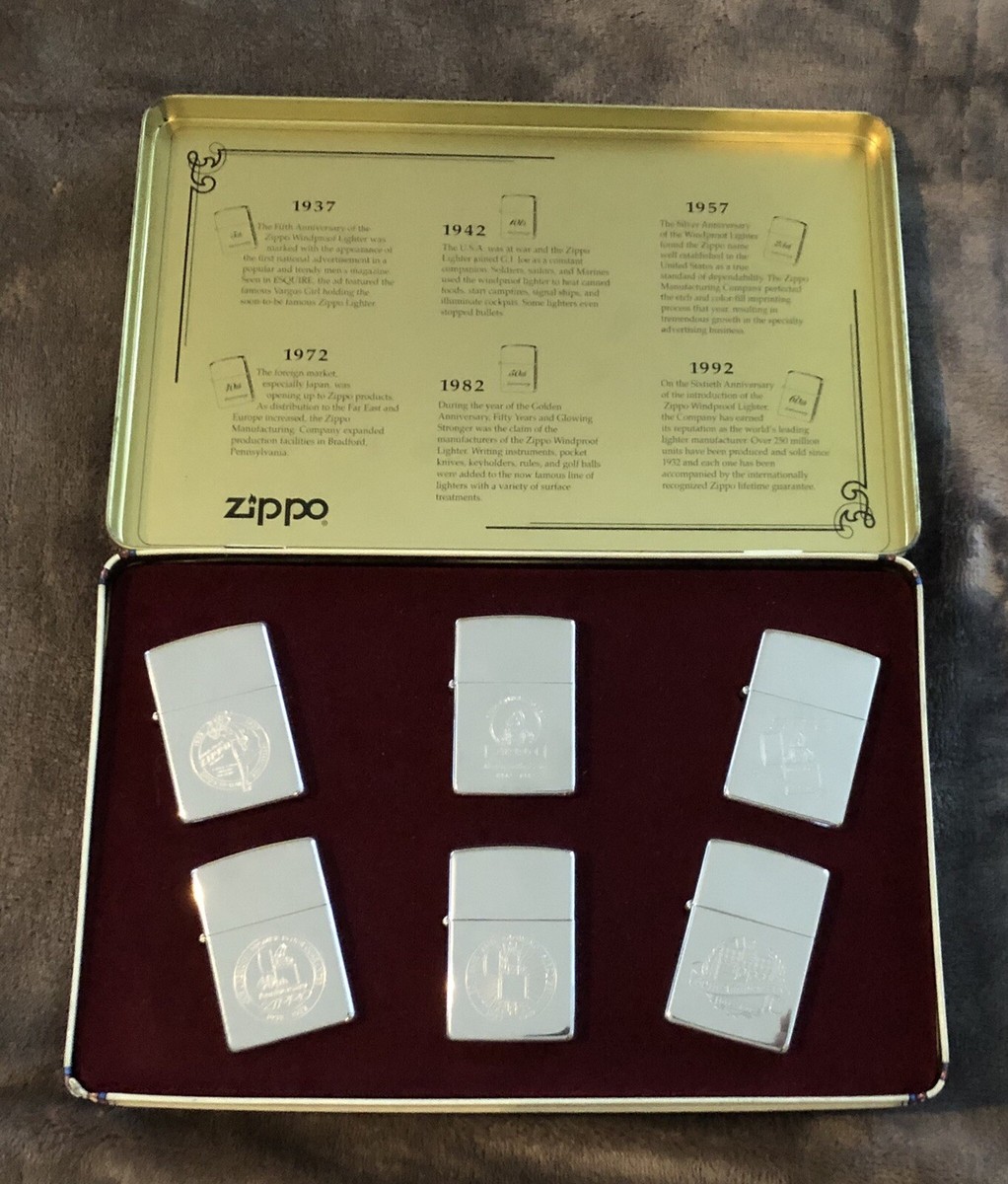 Zippo Lighter 60th Anniversary Series 1932-1992 Collectable (6