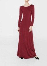 Mango Flowy Long Dress Burgundy Size UK 12 rrp £69.99 SA7 GG 04