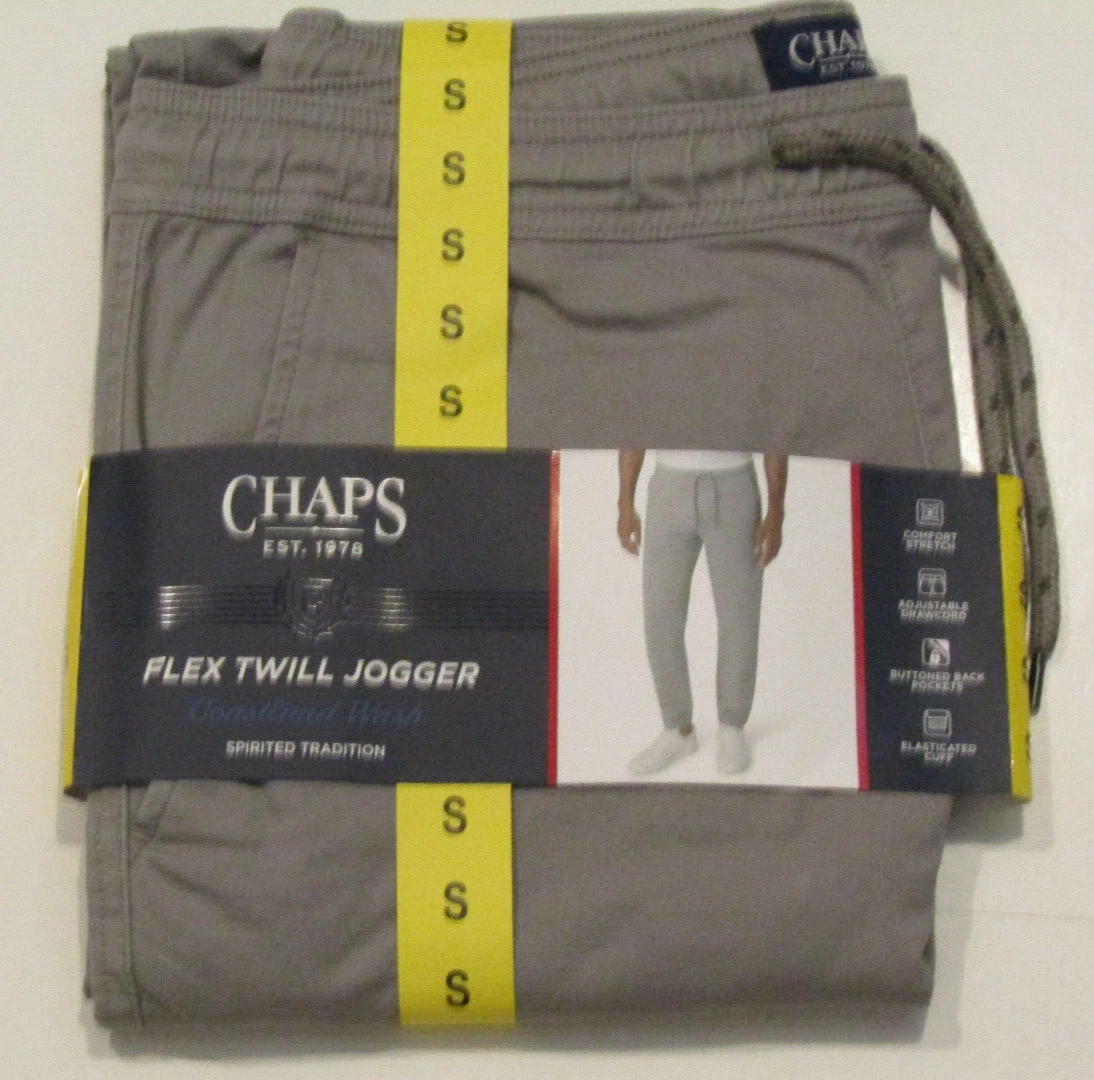 CHAPS Mens Flex Twill Jogger Coastland Wash Gray Size Small NWT