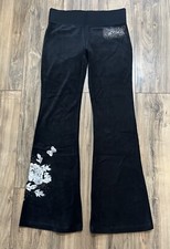 BCBG Max Azria NWT 160 Velour Embellished Black Pull On Sweat Lounge Pants L
