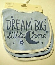 Bibs By Just Born, Boy, Blue, Space Theme, 3 Pack, Size 0-3 Months, Brand New