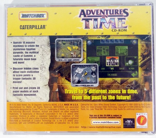 Matchbox Caterpillar Adventures in Time PC CD-ROM Video Game Jewel Case w/Manual - Picture 3 of 3