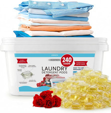 240 Pack Laundry Detergent Pods- 5-In-1 Stain Remover Laundry Soap Pods- Ultra C