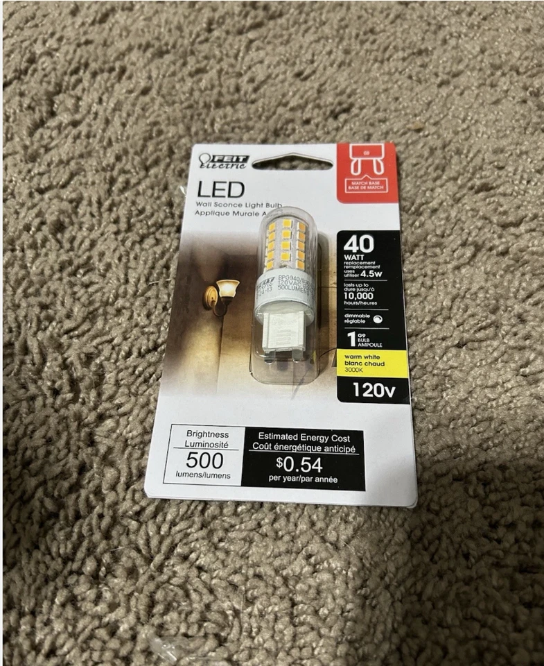 ASIS Feit Electric 40-Watt Equivalent T4 Dimmable G9 LED Bulb Warm White 3000K - Image 2 of 4