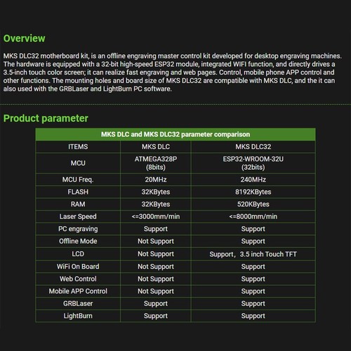 MKS DLC32 V2.1 32-Bit-Lasergravierer-Motherboard Offline ESP32 WiFi-Control4792 - Afbeelding 4 van 10