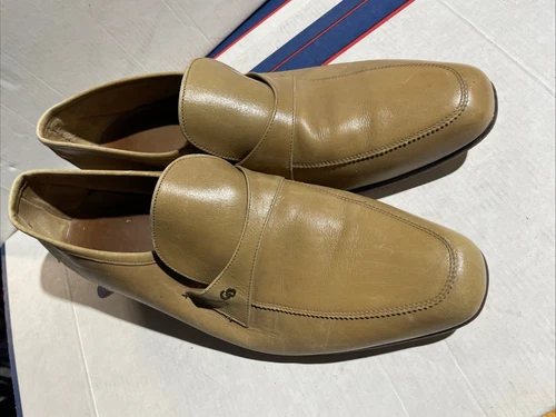 Chaussures Christian Dior vintage homme 8 mocassins en cuir camel à enfiler robe mocassins
