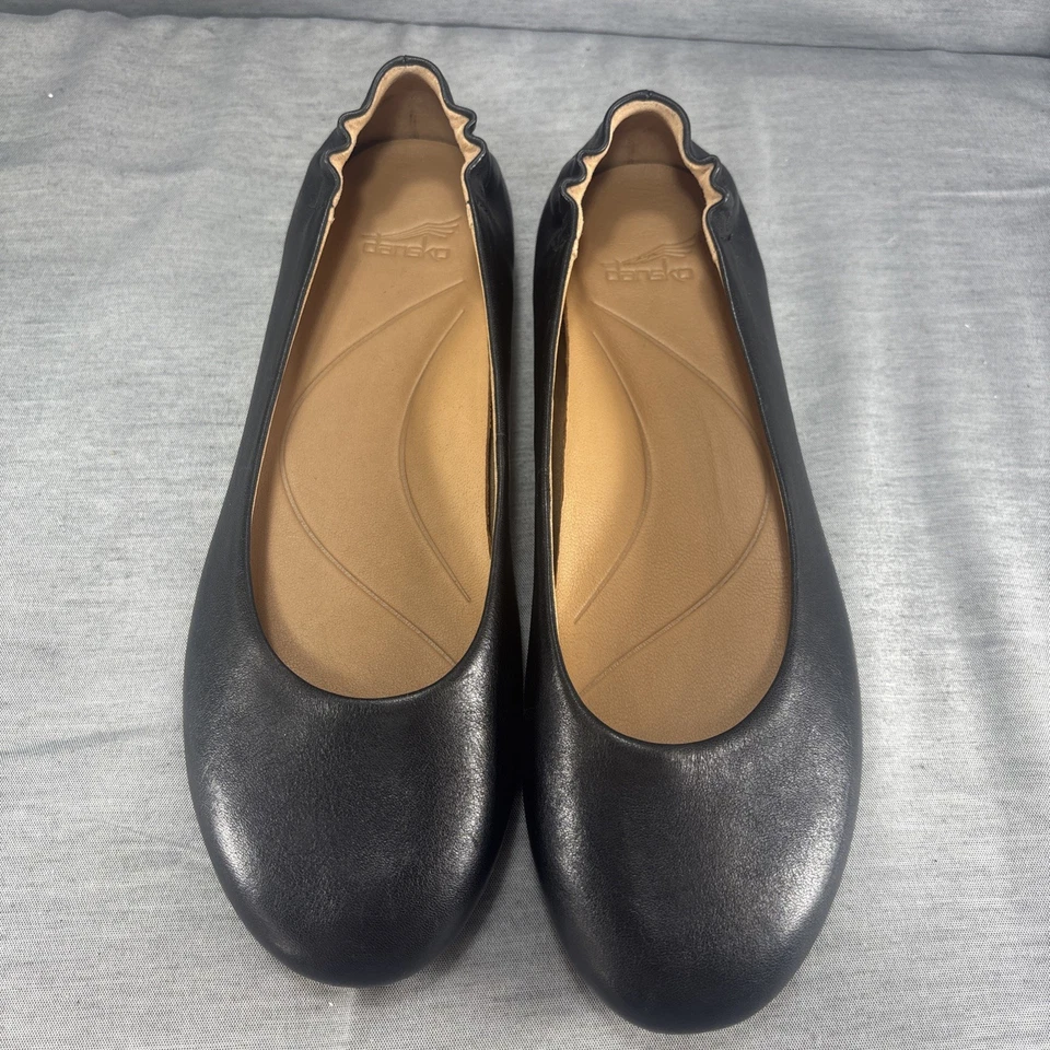 Bailarina sin cordones Dansko Mollie zapatos planos cuero negro cuña arco soporte UE 37 Foto 4 de 4