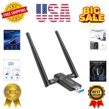 Wireless USB WiFi Adapter for PC - 1300Mbps Dual 5Dbi Antennas 5G/2.4G WiFi A...