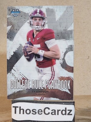 2025 Bowman University Chrome College Rule Playbook #CRP-12 Ty Simpson