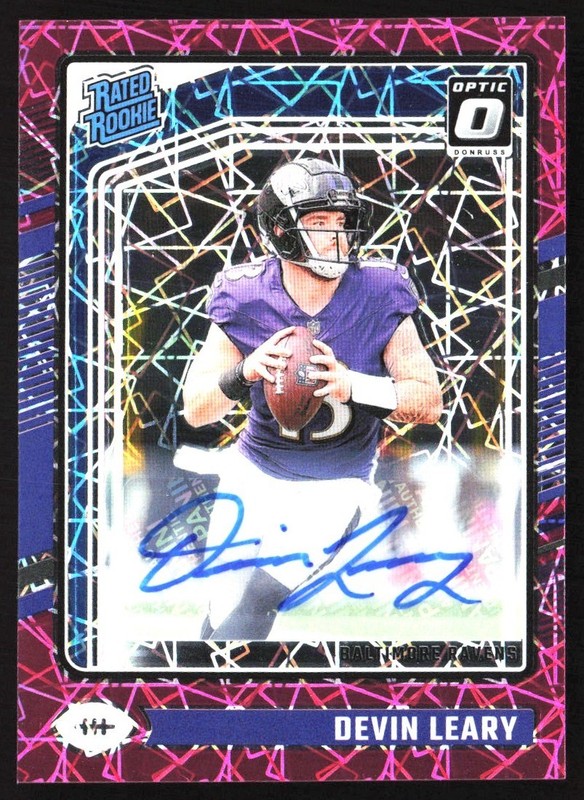 2024 Donruss Optic Pink Velocity 41/50 Devin Leary Rookie Auto #227 GS1