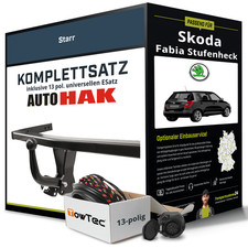 Für SKODA Fabia Stufenheck I 6Y Anhängerkupplung starr +eSatz 13pol uni. 99- AHK