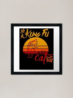 Kung Fu Katze v2 Gerahmter Kunstdruck Gerahmtes Wandbild Poster Leinwanddruck Bild
