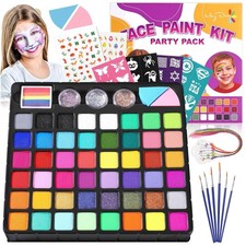 All-in-One 48-Color Face Paint Set for Kids - Perfect for Parties Halloween