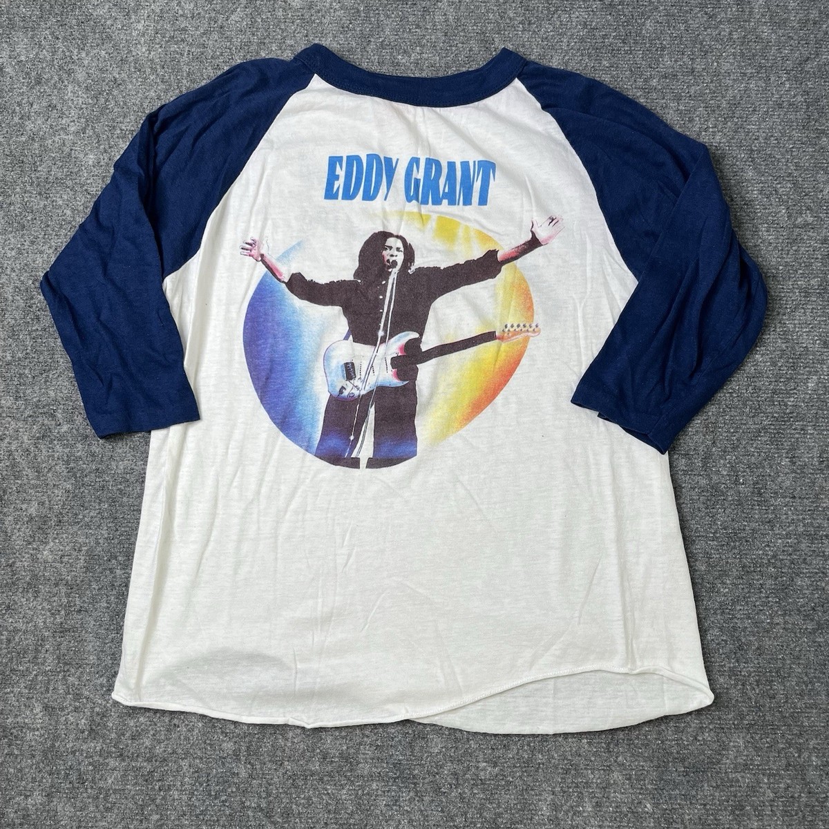 Vtg 1983 eddy grant raglan t-shirt USA Tour Concert Band Tee 1980s