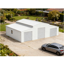 42'x30'x13' Metal Garage Shed Barn Outdoor Storage Heavy Duty Galvanized Steel
