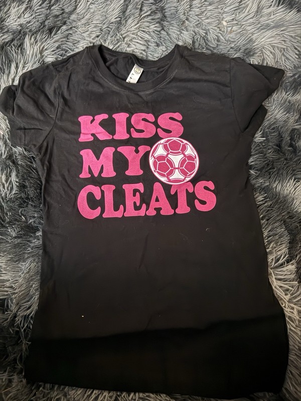 Kiss My Cleats Girls/kids Size XL Shirt Soccer New 