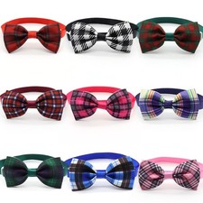 Dog Cat Pet Fashion Plaid Striped Bow Tie Collar NEW