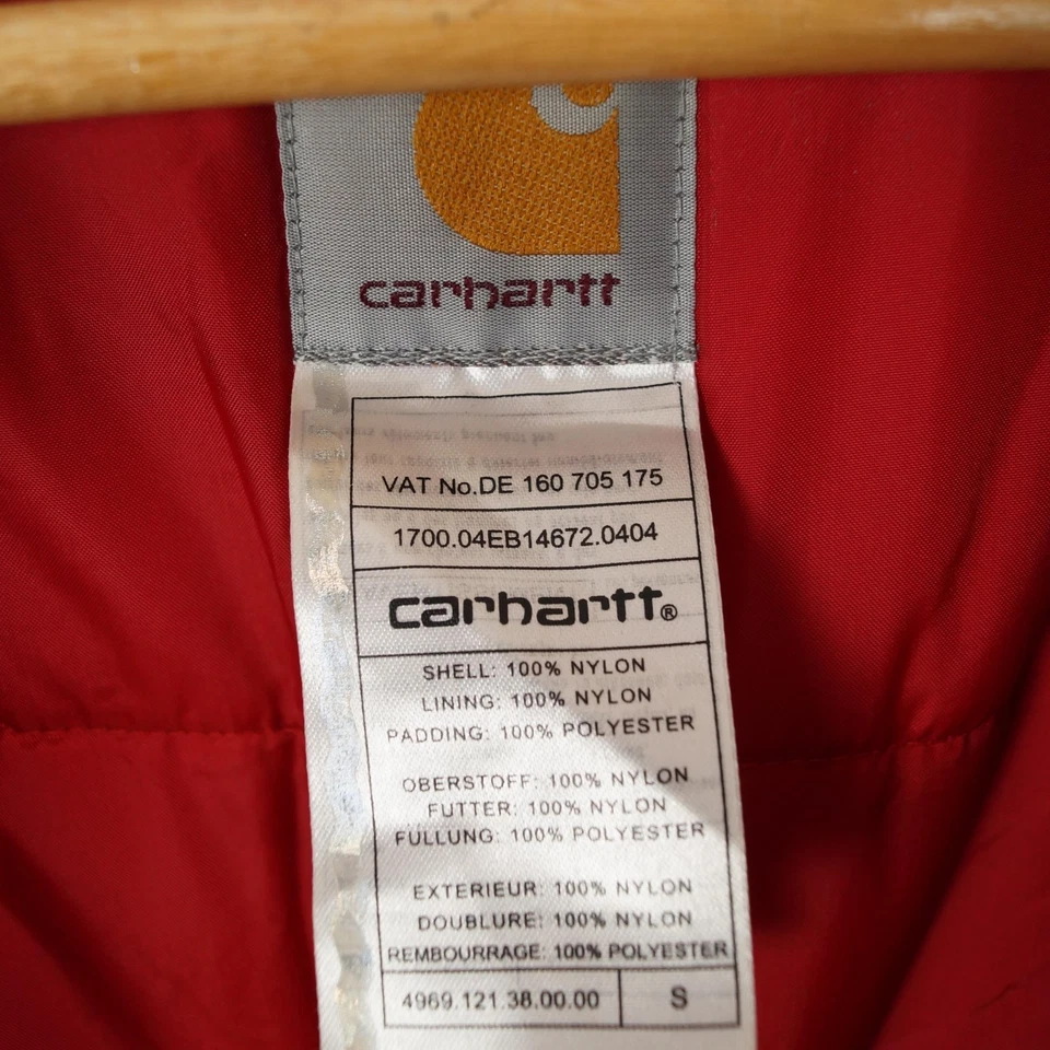 Chaqueta acolchada CARHARTT para hombre talla S con capucha aislada roja bols... - Imagen 4 de 4