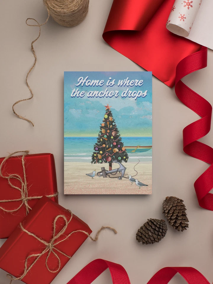 Tarjetas de Navidad de playa, navegación, ancla, hechas en EE. UU., 5x7 pulgadas, 18 náuticas en caja Foto 4 de 4