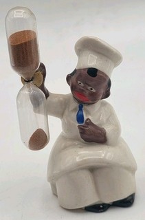 Vintage Black Americana Chef Porcelain Egg Timer Made in Germany Very Rare