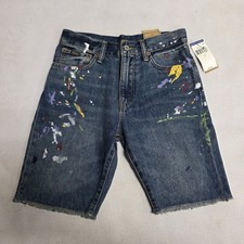 Polo Ralph Lauren Boys' Paint Splatter Sullivan Slim Denim Shorts Size 16 NWT