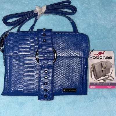 2004 VTG Snake Crossbody Pouchees Purse Deep Blue Functional Cute 2000s Fold