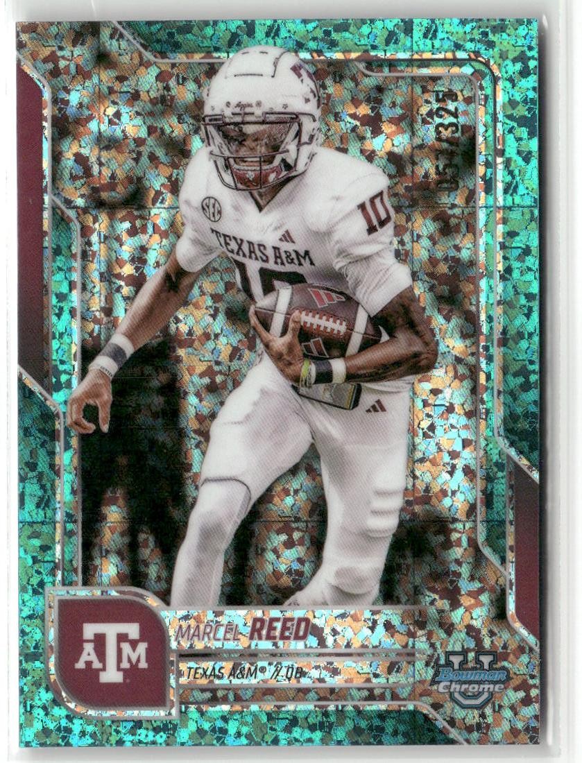 2025 Bowman University Chrome #133 Marcel Reed Aqua Mini-Diamond Refractor #/325