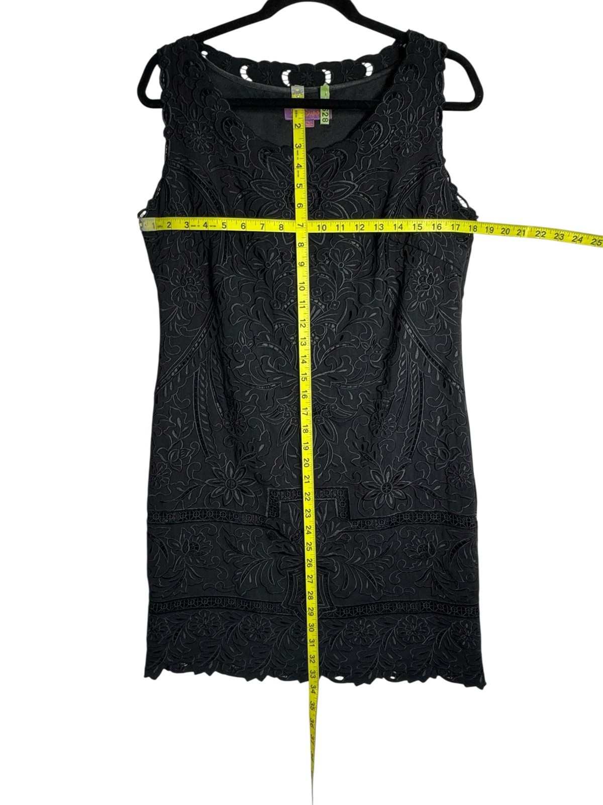 Sweet Sinammon Black Sheath Dress Embroidered Lined Size L