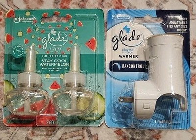 Glade Stay Cool Watermelon Scented Oil Plugins Limited Edition/Comes With Warmer
