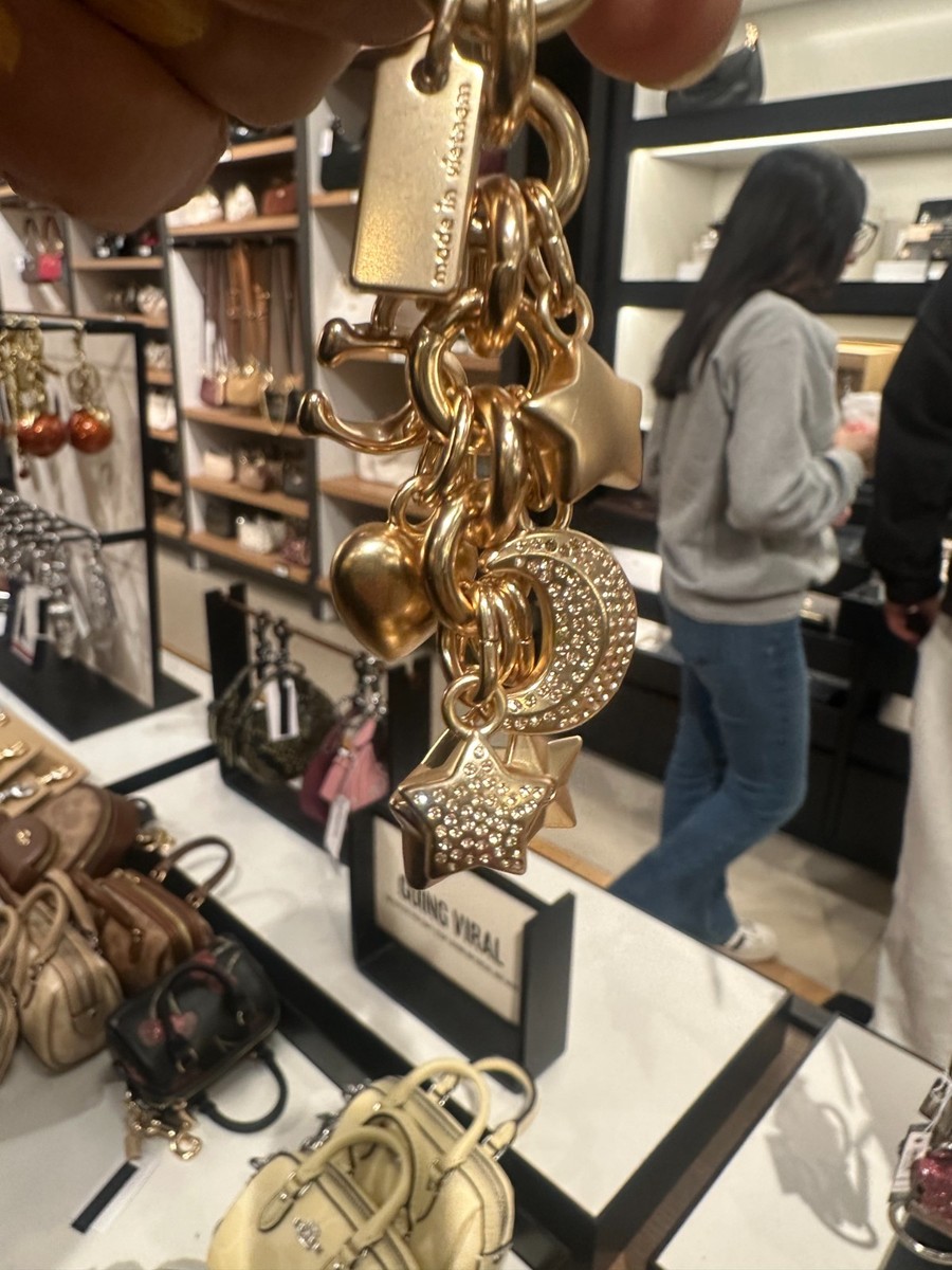 希少✨COACH Moon and Star Bag Charm Coach Star Moon Cluster Bag Charm CDB59 Keychain NWT Charm Only No