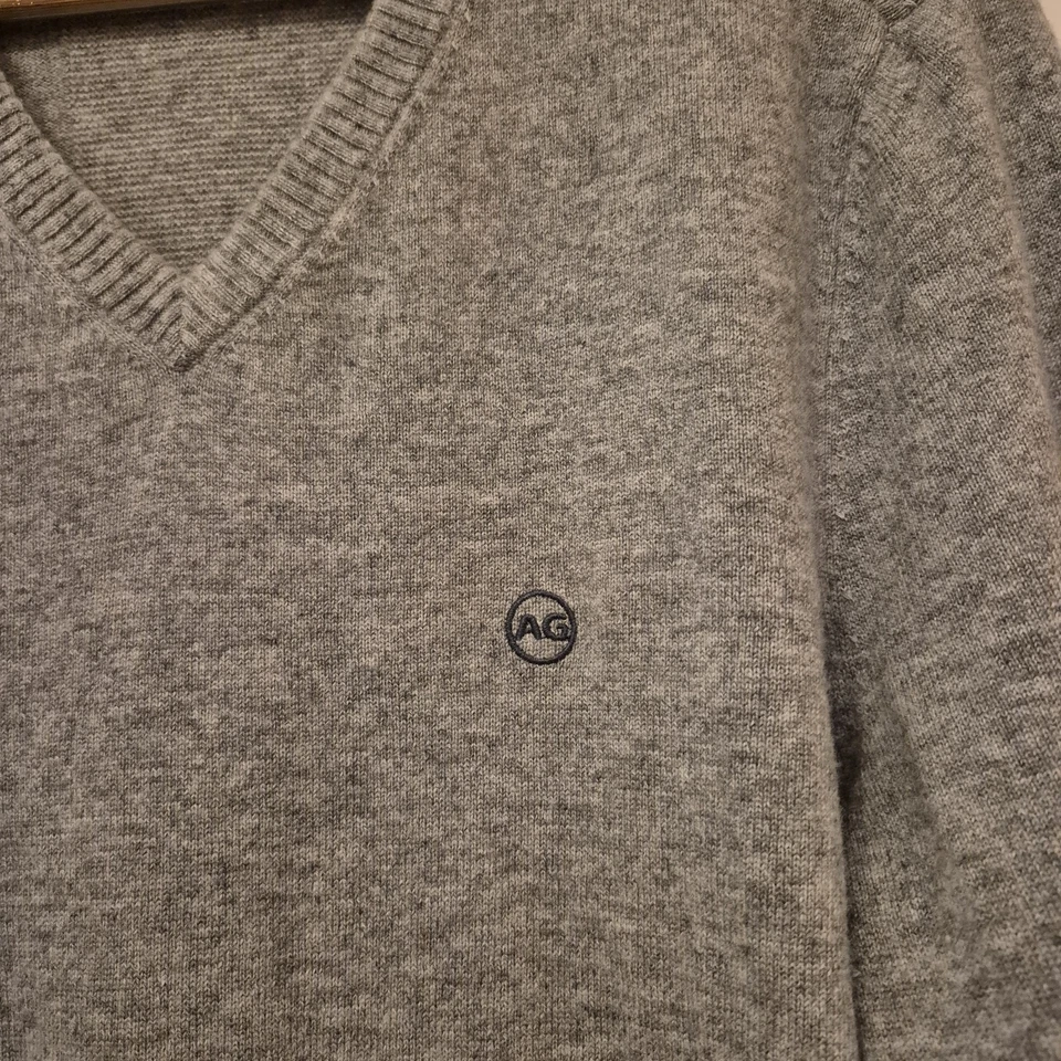 Adriano Goldschmied Mens Wool Cashmere Sweater Sz XL Grey Jumper AG Green Label - Image 4 of 4